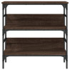 Mesa consola madera de ingeniería marrón roble 75x32x75 cm 5