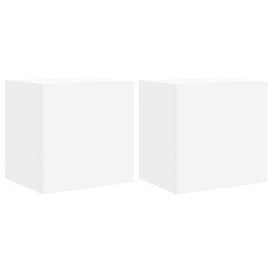 Móveis de parede p/ TV com luzes LED 2 pcs 40.5x35x40 cm branco H