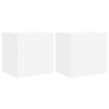 Muebles de TV de pared con luces LED 2 uds blanco 40.5x35x40 cm 2
