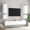 Muebles de TV de pared con luces LED 2 uds blanco 40.5x35x40 cm 5