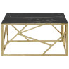 Mesa de centro aço inoxidável e vidro temperado dourado 4