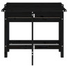 Jardinera con tapa plegable madera maciza de pino negro 4