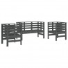 Juego de muebles de jardín 3 pzas madera maciza de pino gris 2
