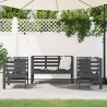 Juego de muebles de jardín 3 pzas madera maciza de pino gris 3