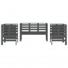 3 pcs conjunto lounge de jardim madeira de pinho maciça cinza 4