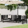 Juego de muebles de jardín 3 pzas madera maciza de pino negro 1