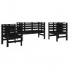 3 pcs conjunto lounge de jardim madeira de pinho maciça preto 2