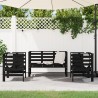 Juego de muebles de jardín 3 pzas madera maciza de pino negro 3