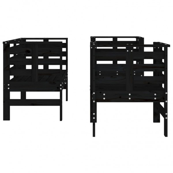 Juego de muebles de jardín 3 pzas madera maciza de pino negro M 5