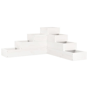 Floreira de jardim c/ 4 níveis 80.5x79x36cm pinho maciço branco H