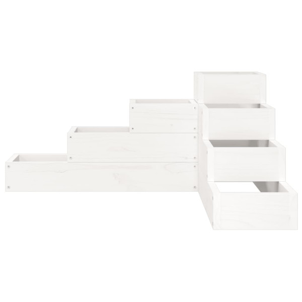 Floreira de jardim c/ 4 níveis 80.5x79x36cm pinho maciço branco M 4