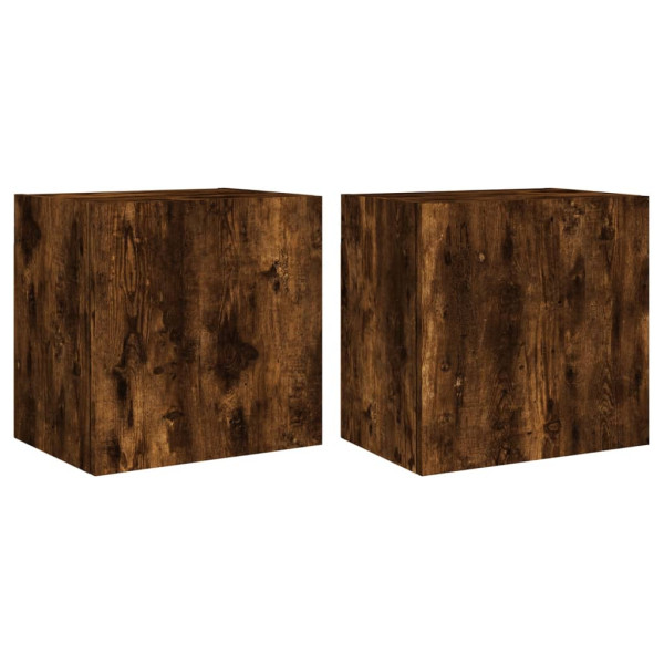 Muebles de TV pared 2 uds madera roble ahumado 40.5x30x40 cm M 2