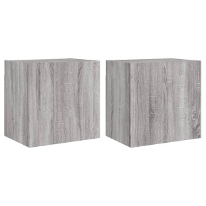Muebles de TV de pared 2 uds madera gris Sonoma 40.5x30x40 cm H