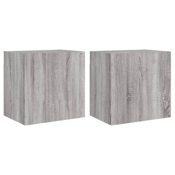 Muebles de TV de pared 2 uds madera gris Sonoma 40.5x30x40 cm M 2