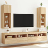 Muebles de TV con luces LED 2 uds roble Sonoma 30.5x30x90 cm 1