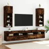 Muebles de TV con luces LED 2 uds roble ahumado 30.5x30x90 cm 3
