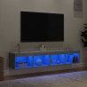 Móveis de TV com luzes LED 2 pcs 80x30x30 cm cinzento cimento 4
