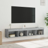 Muebles de TV con luces LED 2 uds gris hormigón 80x30x30 cm 5