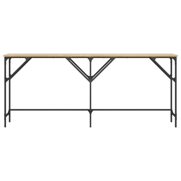 Mesa consola madera de ingeniería roble Sonoma 180x29x75 cm M 4