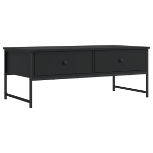 Mesa de centro madera de ingeniería negro 101x49x39.5 cm H
