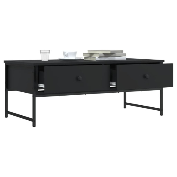 Mesa de centro madera de ingeniería negro 101x49x39.5 cm M 4