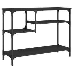Mesa consola c/ prateleiras 100x35x75 cm preto H