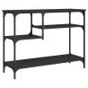 Mesa consola c/ prateleiras 100x35x75 cm preto 2
