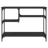Mesa consola c/ prateleiras 100x35x75 cm preto 4