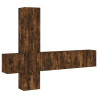 Muebles de TV de pared 5 pzas madera ingeniería roble ahumado 2