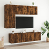 Muebles de TV de pared 5 pzas madera ingeniería roble ahumado 3