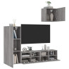 Muebles de TV de pared 4 pzas madera de ingeniería gris Sonoma 1