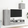 Muebles de TV de pared 4 pzas madera de ingeniería gris Sonoma 3