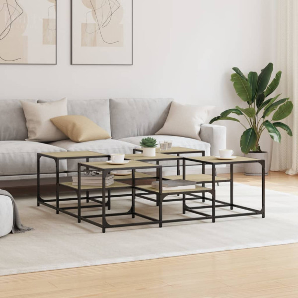 Mesa de centro 121x121x40 derivados de madeira carvalho sonoma M 3