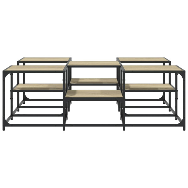 Mesa de centro madera de ingeniería roble Sonoma 121x121x40 cm M 5