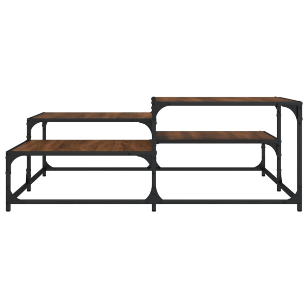 Mesa de centro madera de ingeniería roble marrón 107x107x40 cm M 4