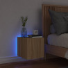 Mueble de TV de pared con luces LED roble Sonoma 30.5x35x30 cm 4
