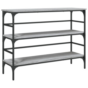 Mesa consola madera de ingeniería gris Sonoma 100x32x75 cm H