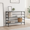 Mesa consola madera de ingeniería gris Sonoma 100x32x75 cm 3