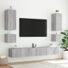 Muebles TV de pared luces LED 2 uds gris Sonoma 40.5x35x40 cm 5