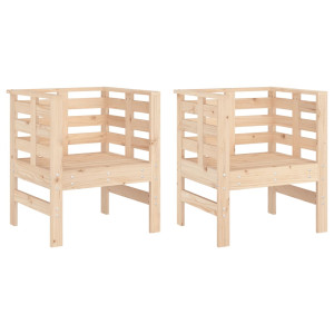 Cadeiras de jardim 2 pcs 61.5x53x71 cm madeira de pinho maciça H