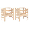 Cadeiras de jardim 2 pcs 61.5x53x71 cm madeira de pinho maciça 2