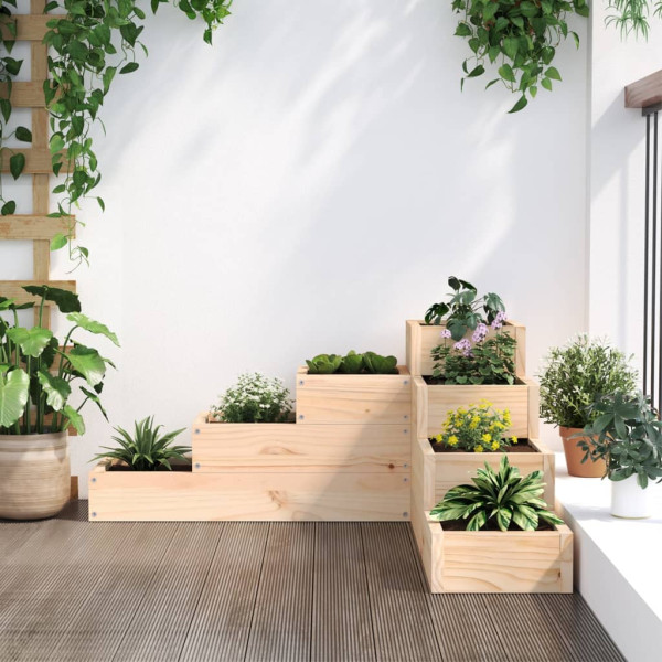 Jardinera de 4 niveles madera maciza de pino 80.5x79x36 cm M 3