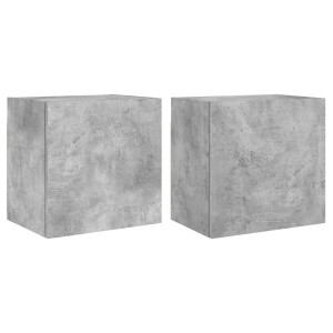 Móveis de parede p/ TV 2pcs 40.5x30x40cm madeira cinza cimento H