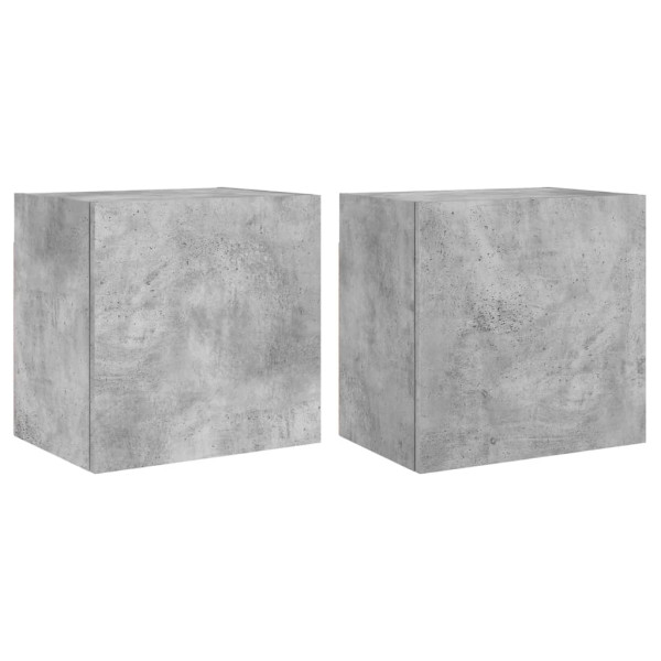 Móveis de parede p/ TV 2pcs 40.5x30x40cm madeira cinza cimento M 2