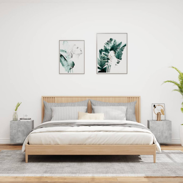 Muebles de TV de pared 2 uds madera gris hormigón 40.5x30x40 cm M 3