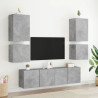 Muebles de TV de pared 2 uds madera gris hormigón 40.5x30x40 cm 4