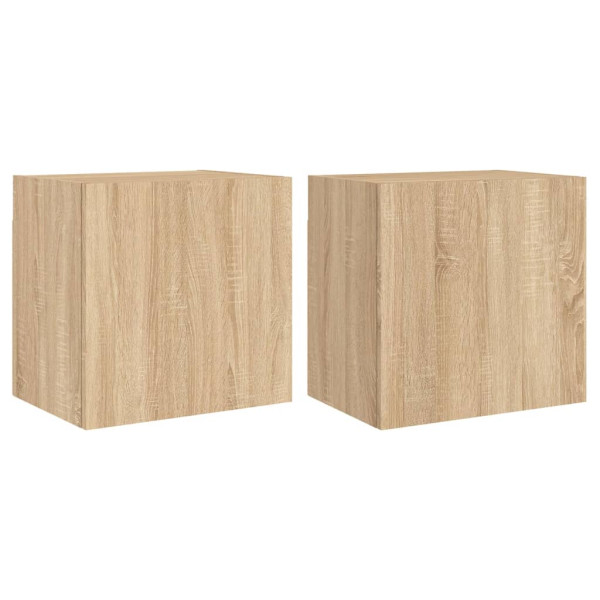 Muebles de TV de pared 2 uds madera roble Sonoma 40.5x30x40 cm M 2