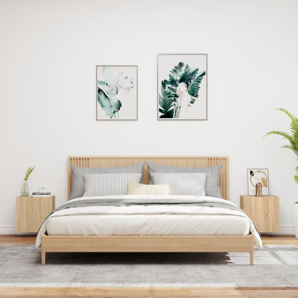 Muebles de TV de pared 2 uds madera roble Sonoma 40.5x30x40 cm M 3