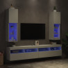 Muebles de TV con luces LED 2 uds blanco 30.5x30x102 cm 4