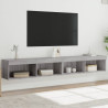 Muebles de TV con luces LED 2 uds gris Sonoma 100x30x30 cm 1